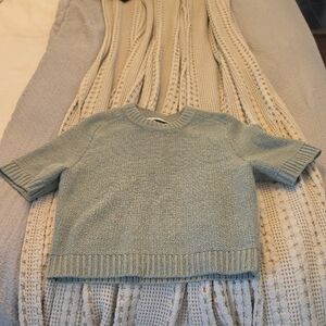 Abercrombie & Fitch Light Green Knit Sweatshirt